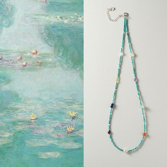 Handmade Bohemian Green Beaded Necklace