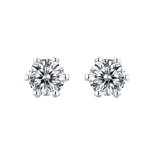 Moissanite 6-prong Stud Earring