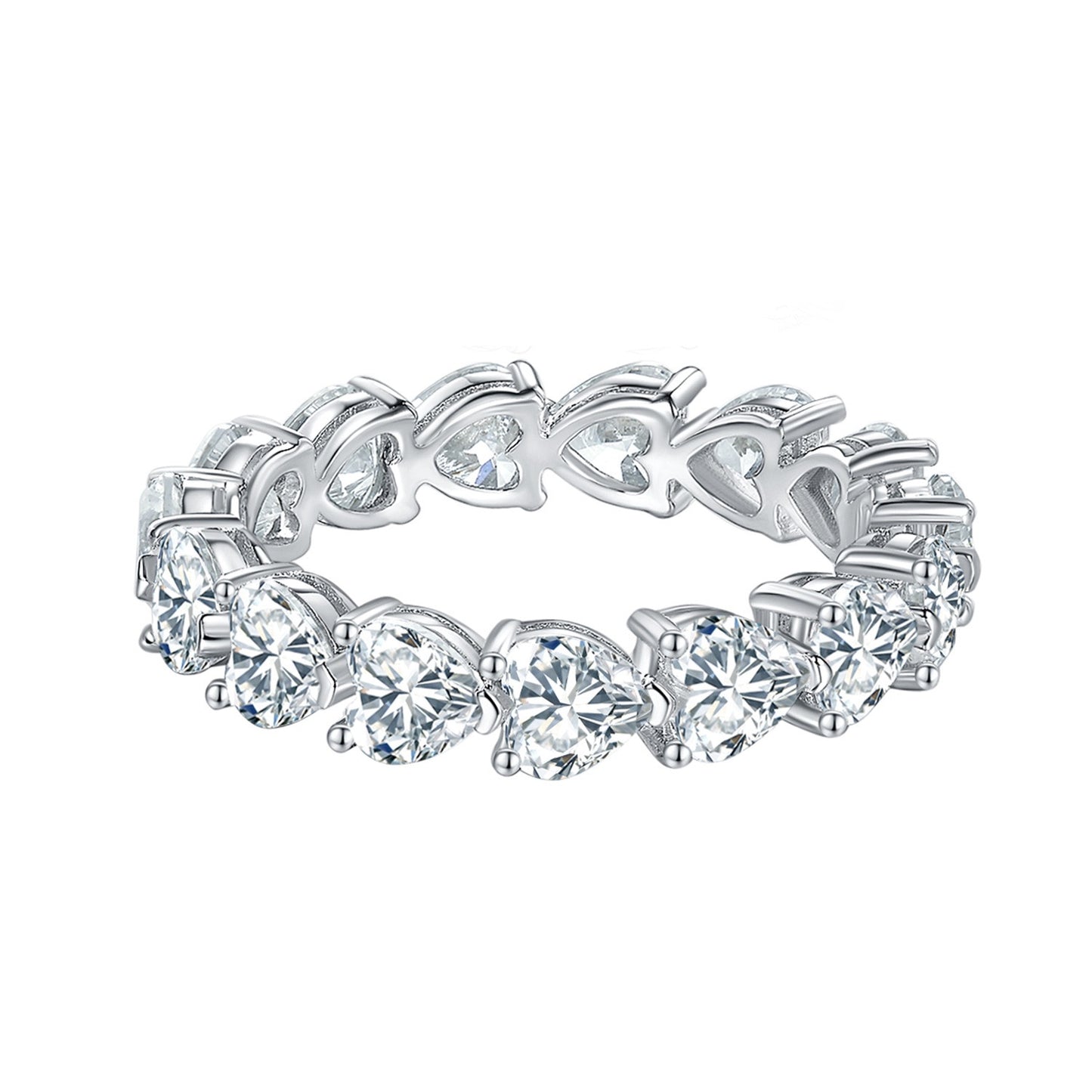 Moissanite heart stackable ring