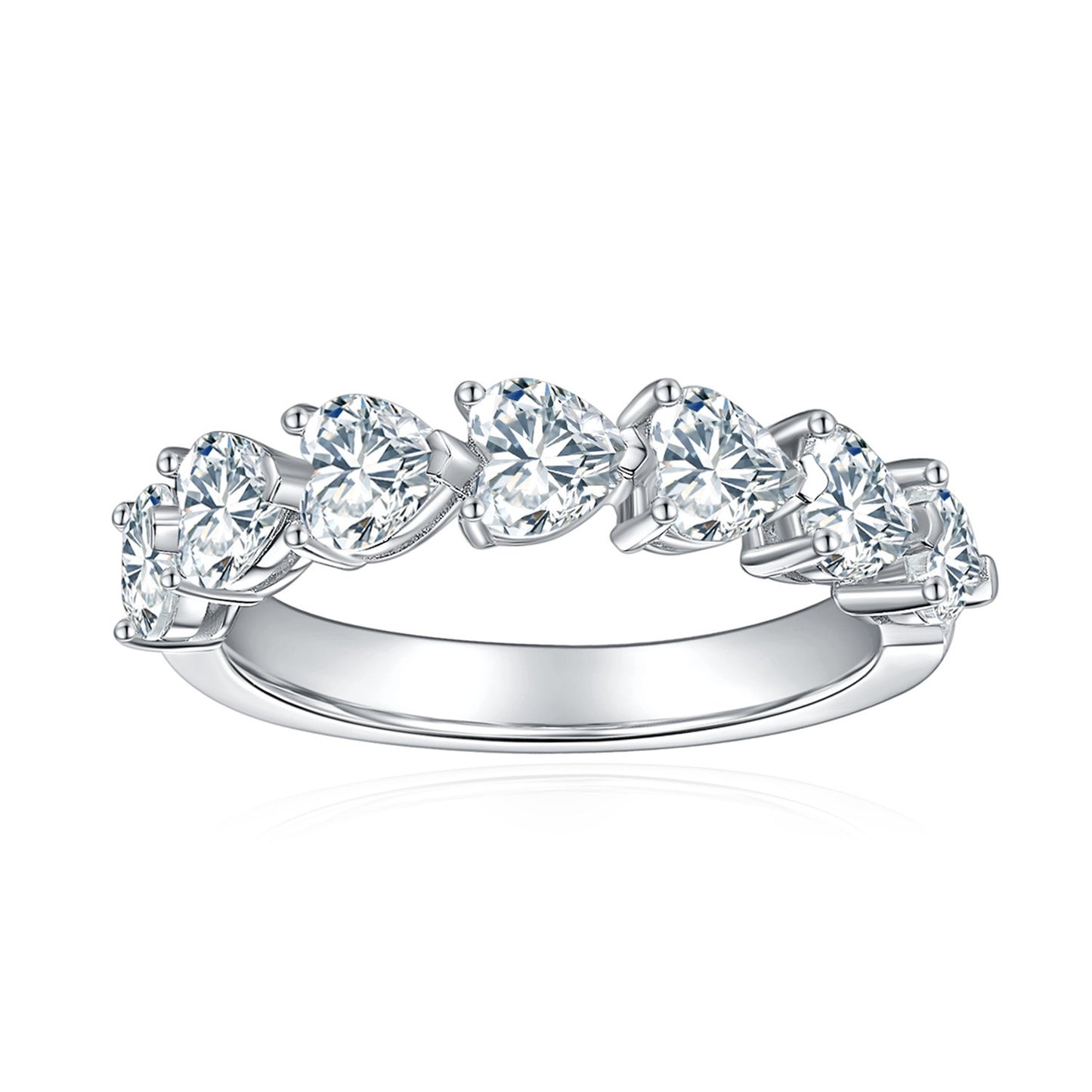 Moissanite heart stackable ring
