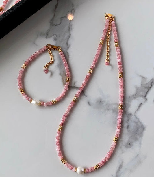 Peach Red Stone Set