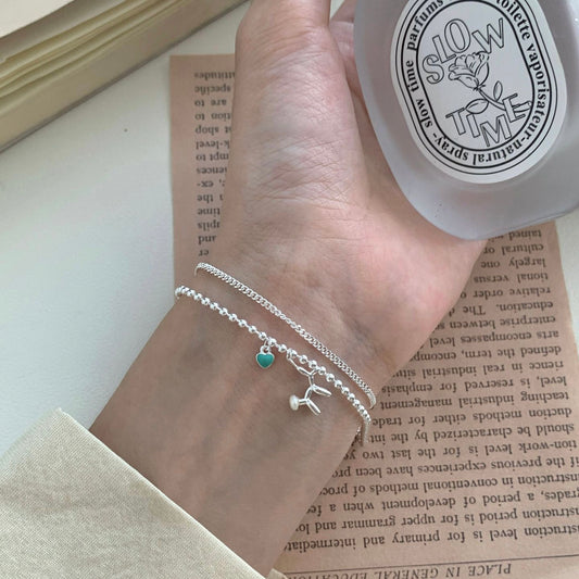 S925 sliver bubble puppy bracelet