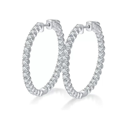 Moissanite large ear hoops