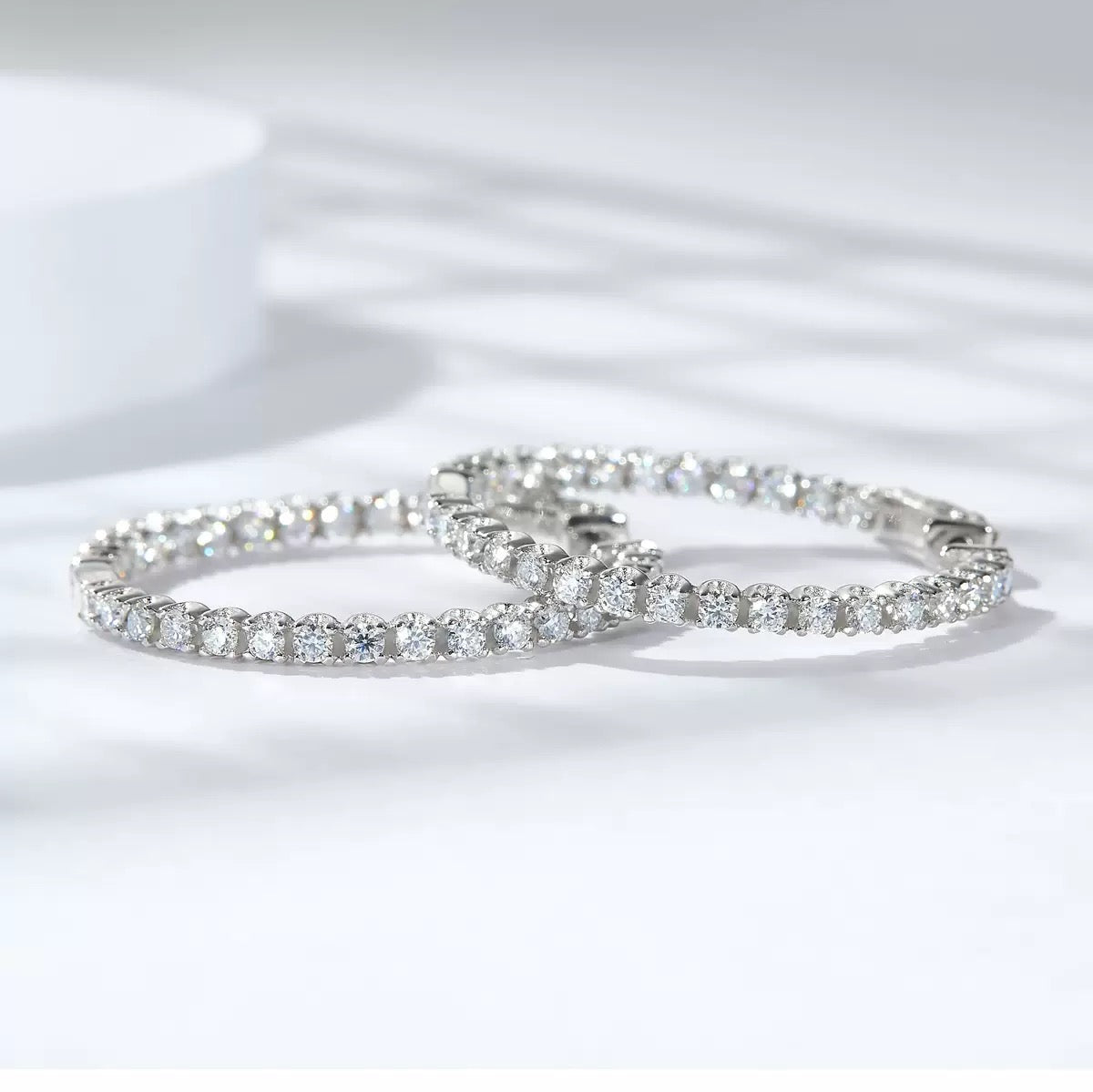 Moissanite large ear hoops